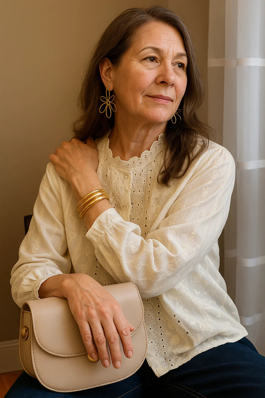 Clair de Lune | Geborduurde Blouse