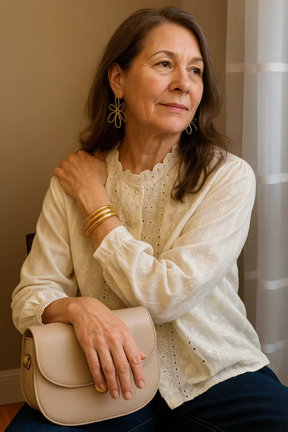 Clair de Lune | Geborduurde Blouse
