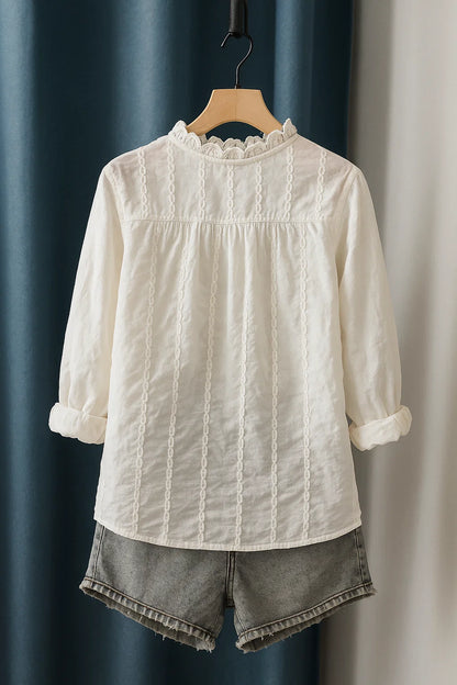 Clair de Lune | Geborduurde Blouse
